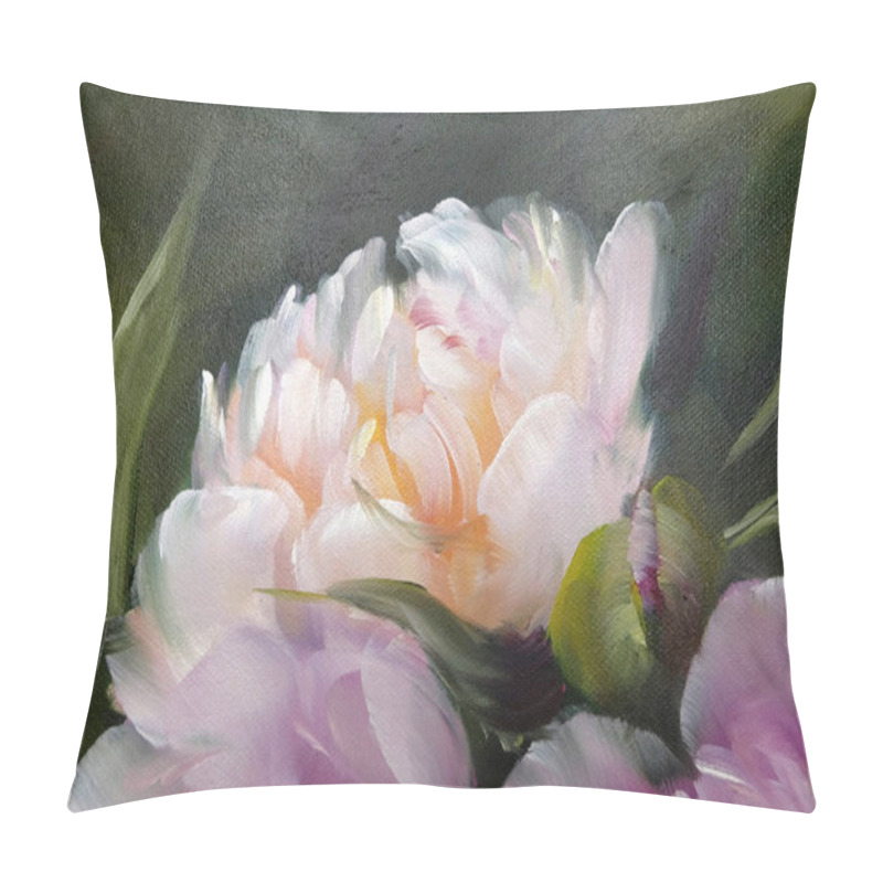 Personality  Peonies, Oil Painting On Canvas Pillow Covers