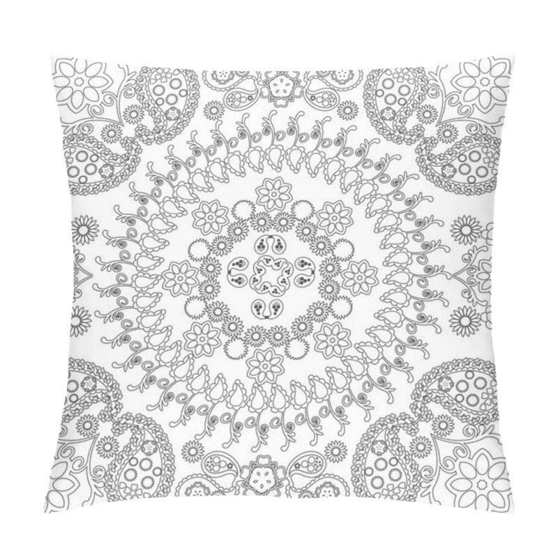 Personality  Ethnic Floral And Paisley Doodle Background, Pillow Covers