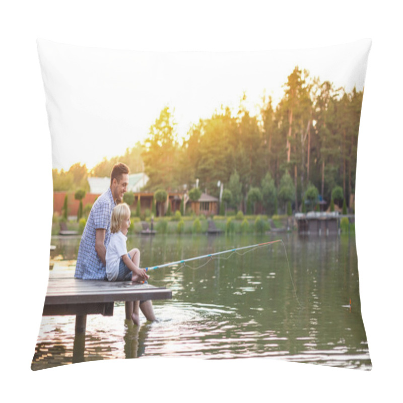 Personality  Dad And Son Fishing  Pillow Covers