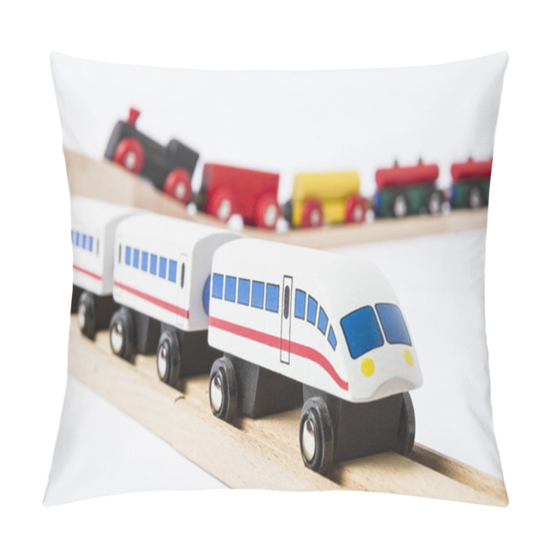 Personality  Wooden Toy Trains On Railway Pillow Covers