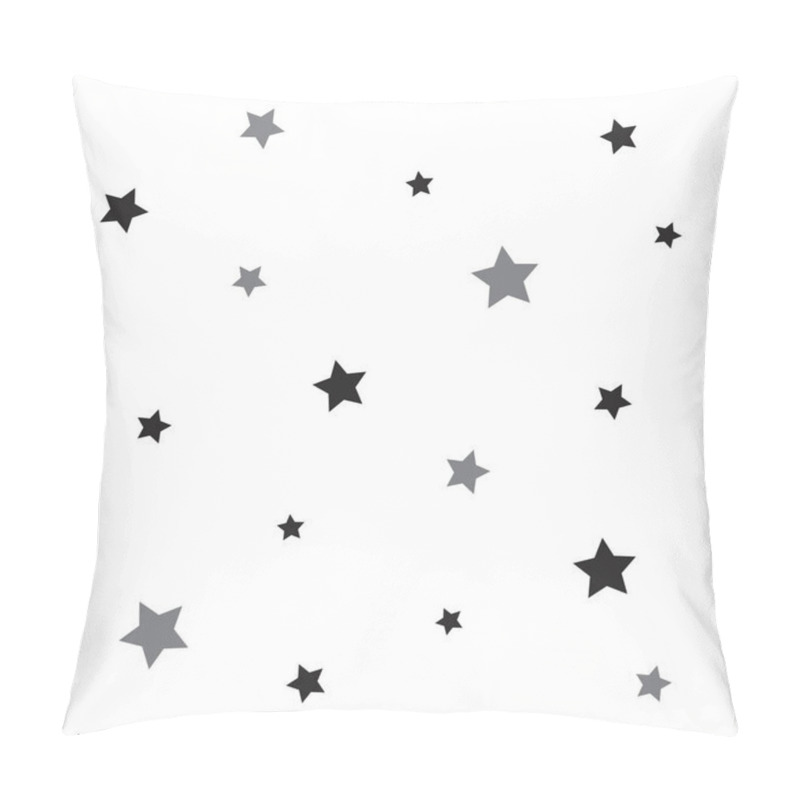 Personality  Seamless Abstract Pattern With Little Sharp Black And Grey Stars On White Background. Vector Illustration. Pillow Covers