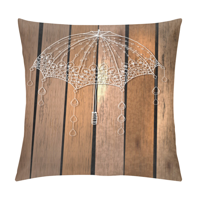 Personality  Beautiful Umbrella Over Wood Pillow Covers