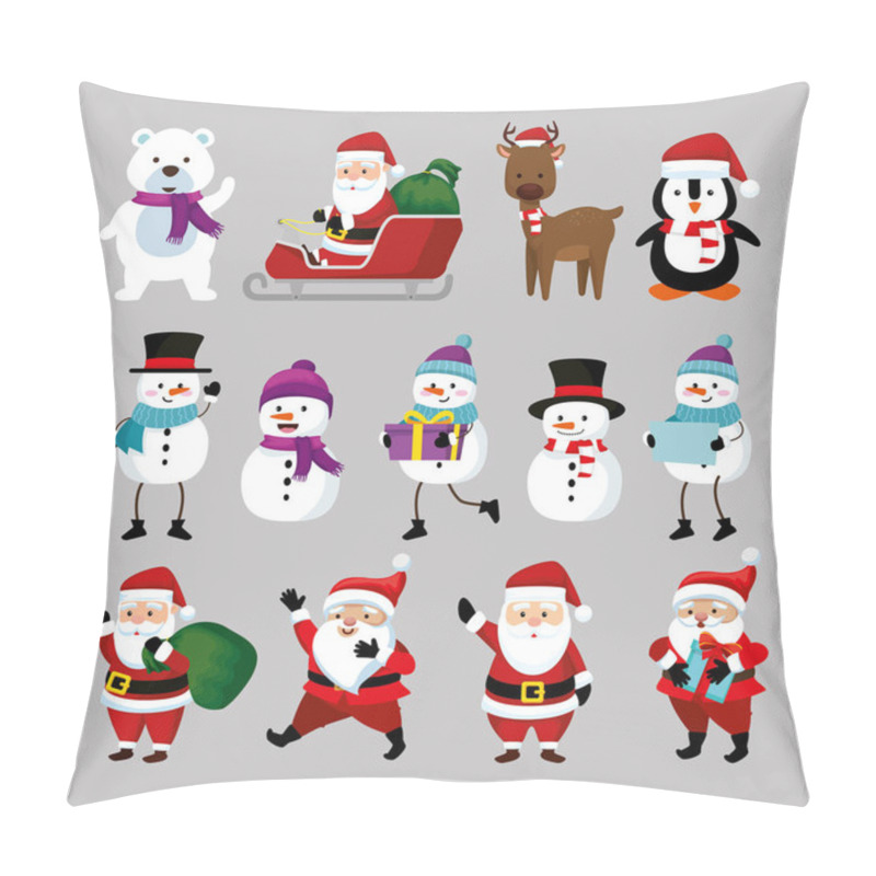 Personality  Bundle Christmas With Santa Claus And Set Characters Pillow Covers