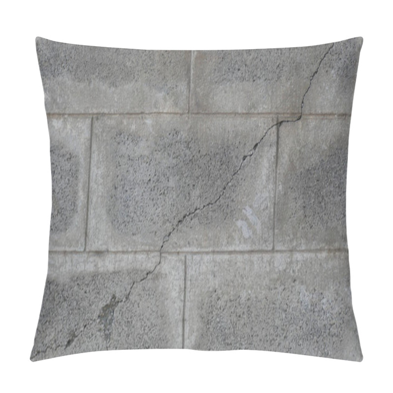 Personality  Cracked Concrete Wall With Textured Surface And Gray Tones. Pillow Covers