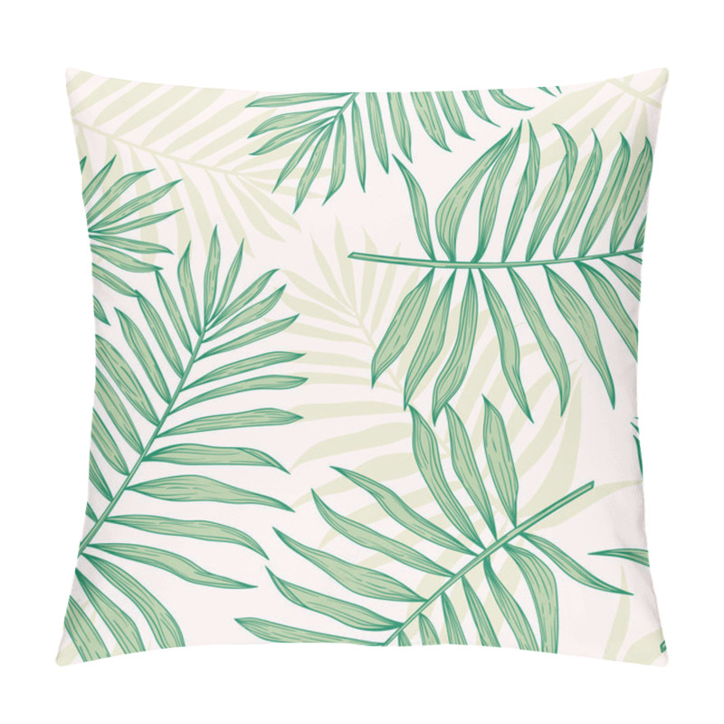 Personality  Tropical Seamless Pattern With Palm Leaves. Modern Abstract Design Pillow Covers