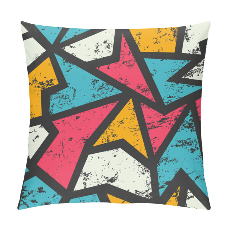 Personality  Graffiti Geometric Seamless Pattern With Grunge Effect  Pillow Covers