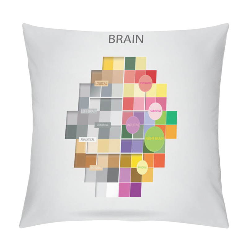 Personality  Left And Right Brain Thinking. Pillow Covers