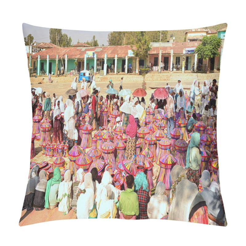 Personality  ETHIOPIA,AXUM, Weekly Basket Market Pillow Covers