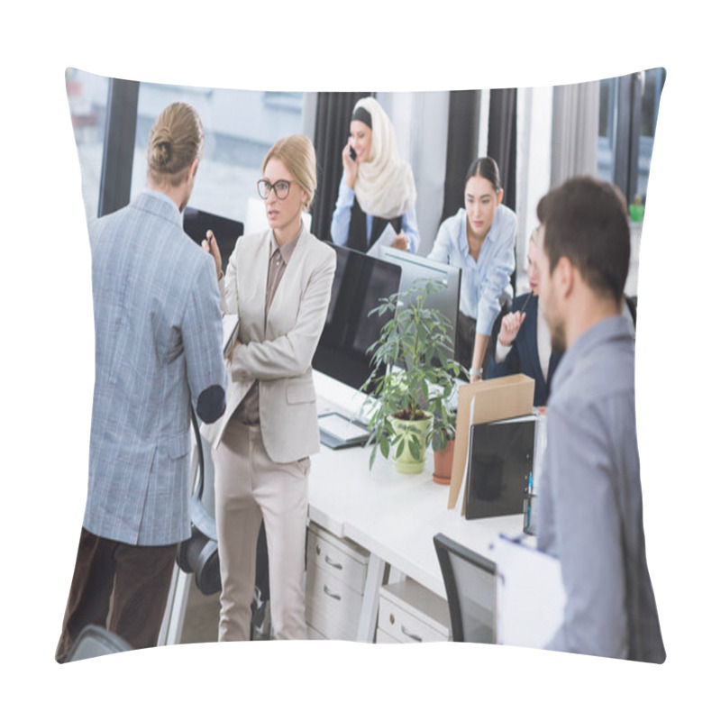 Personality  Multiethnic Group Of Businesspeople Pillow Covers