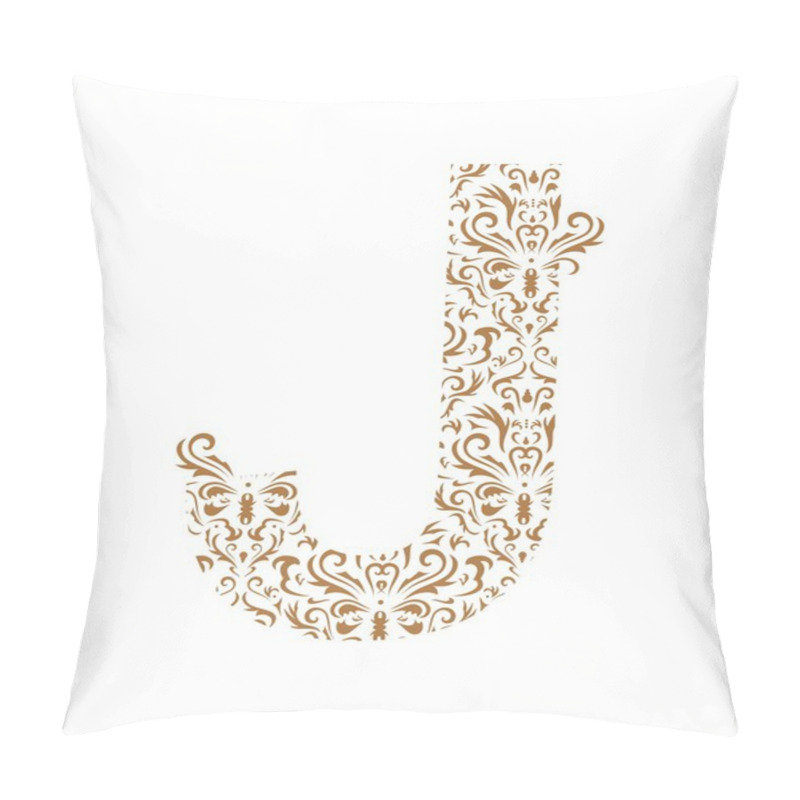 Personality  Floral Letter. Ornament Font Pillow Covers