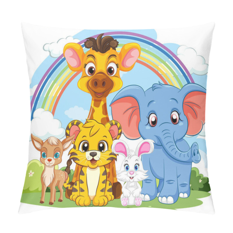 Personality  Cute Wild Animals Cartoon Character Illustration Pillow Covers