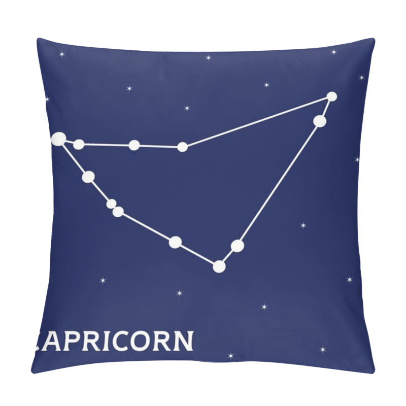 Personality  Capricorn Constellation Illustration With Starry Night Sky For Astrological And Celestial Themes Pillow Covers