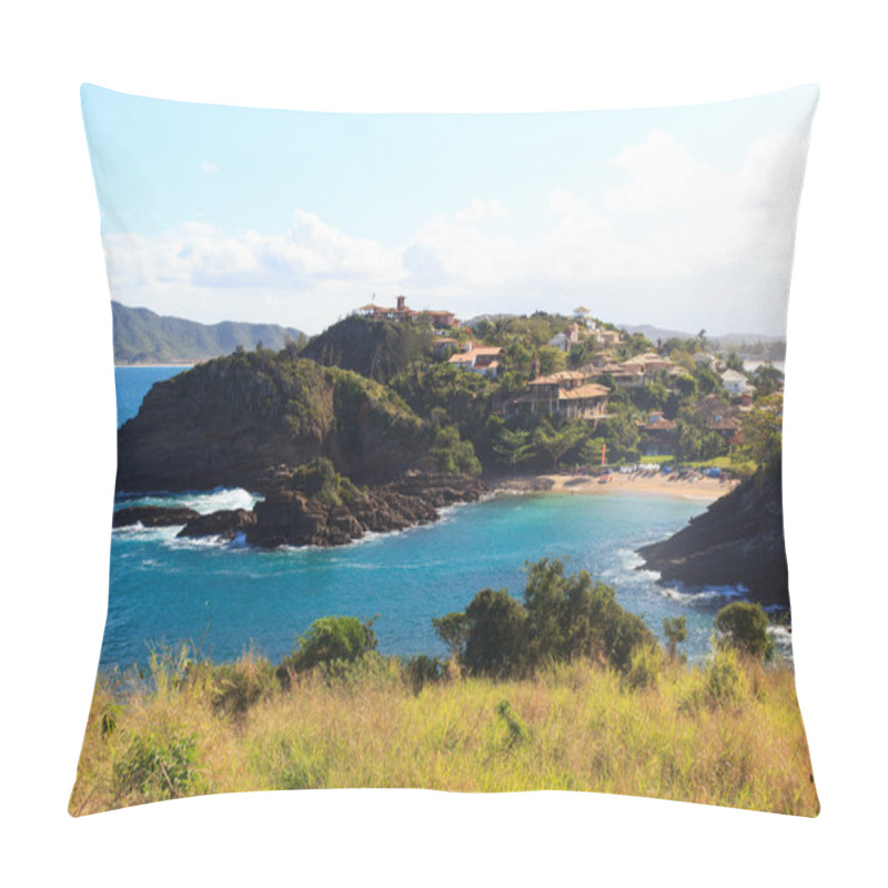 Personality  Panoramic View Of The Beach Ferradurinha Near Rio De Janeiro, Brazil Pillow Covers