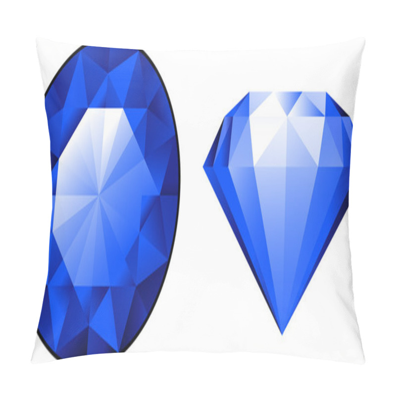 Personality  Sapphire From Two Perspectives Over White Pillow Covers