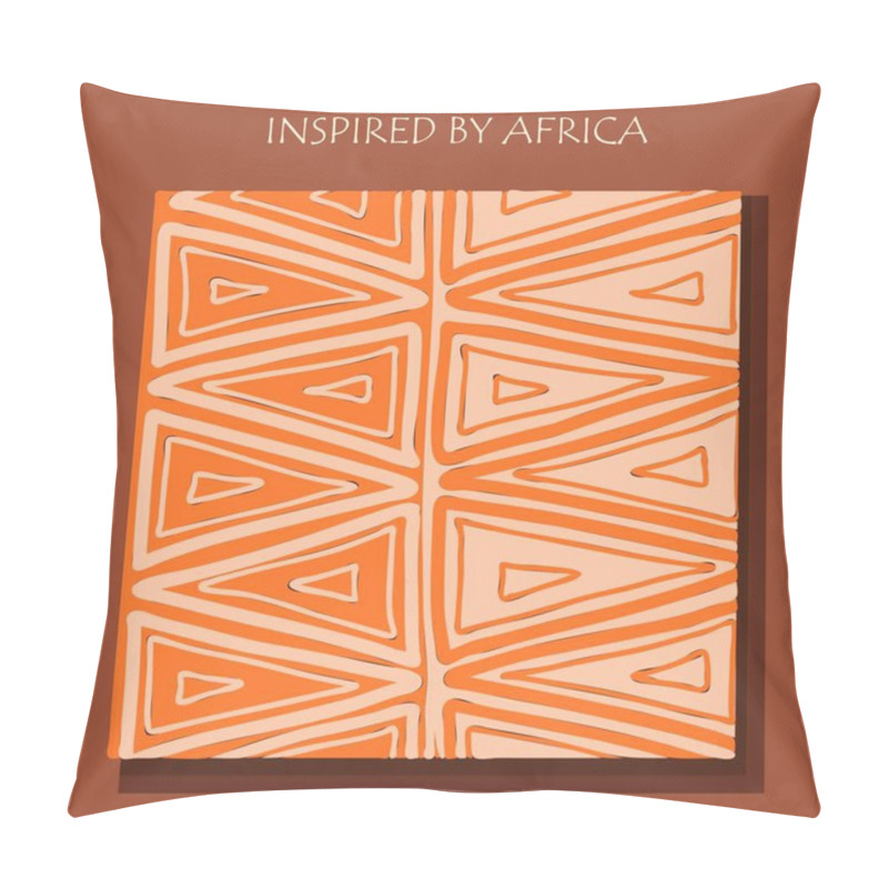 Personality  Ican Background, Flyer With Grunge Tribal Traditional Pattern. Conceptual Design, Ethnic Ornament. Warm Browns. Trend Illustration. Pillow Covers