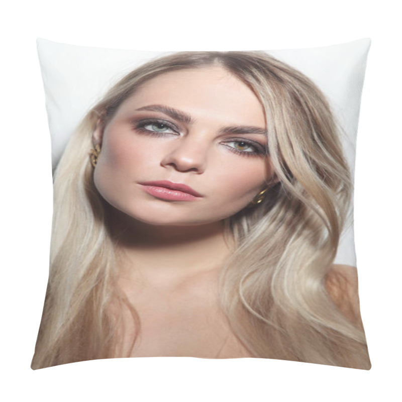 Personality  Young Beautiful Woman With Smoky Eye Make-up Pillow Covers