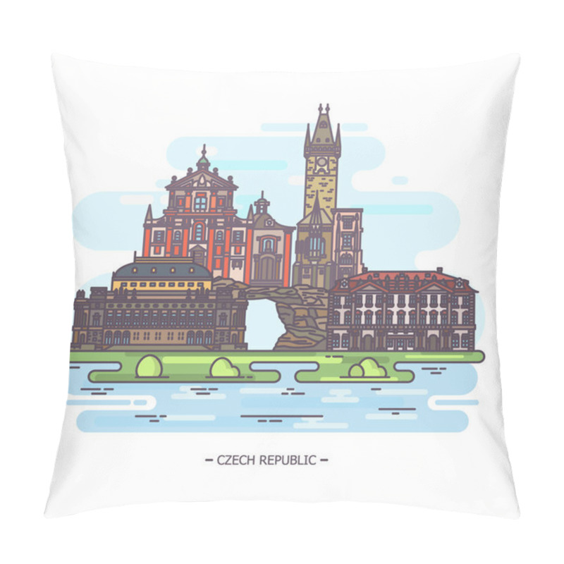 Personality  Landmarks Of Czech Republic Or Czechia Monuments Pillow Covers