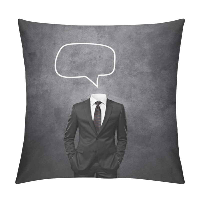 Personality  Man With Empty Bubbles Speech Instead Of Head Pillow Covers