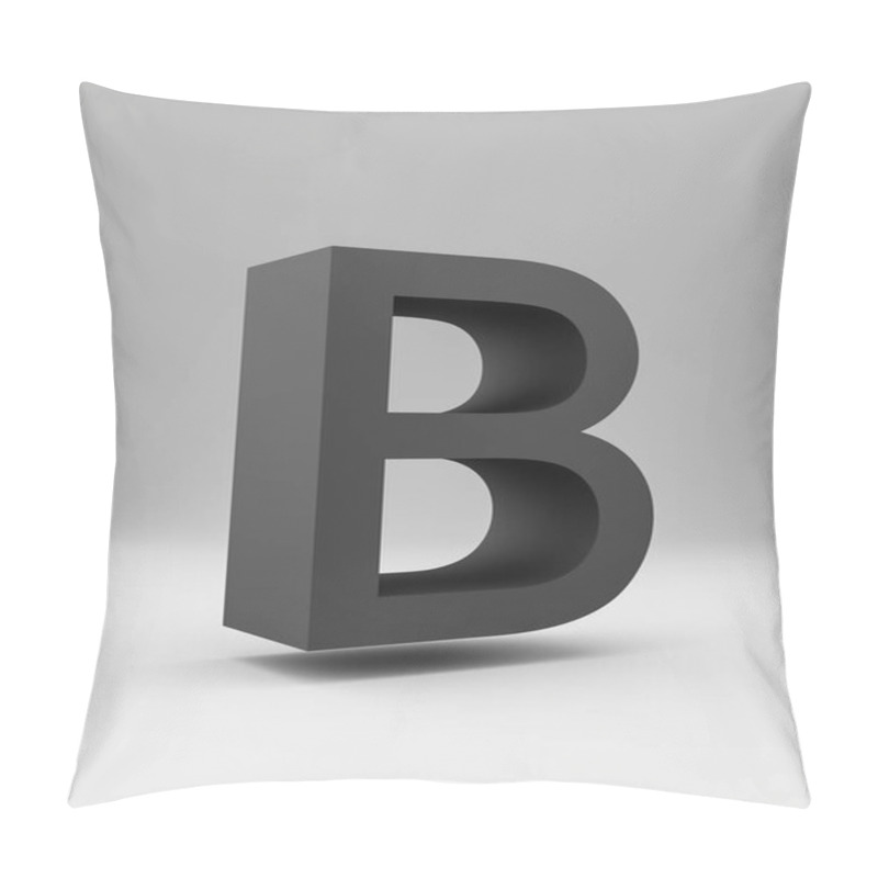 Personality  Simple 3d Letter. Bold. Black On Gray Background. Pillow Covers