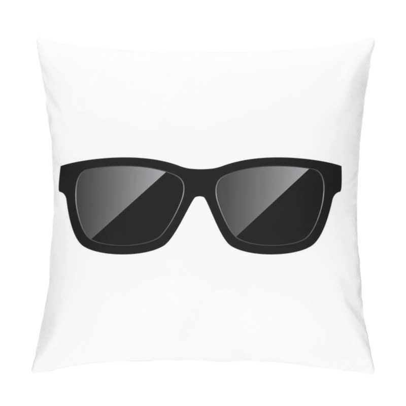 Personality  Black Sunglasses Summer Icon Isolated On White Pillow Covers