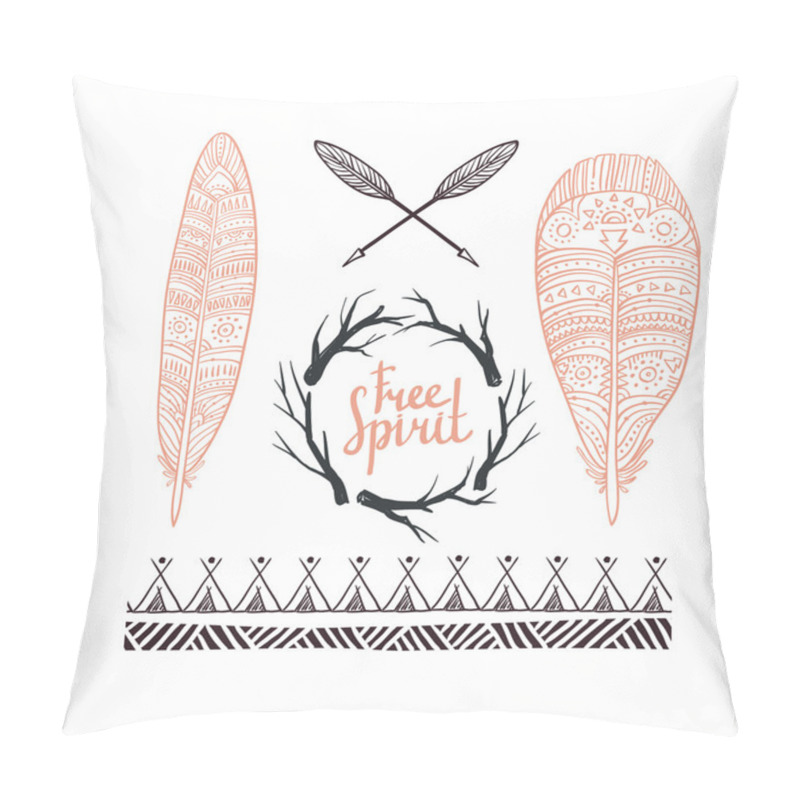 Personality  Set Of Rustic Logo Elements Pillow Covers