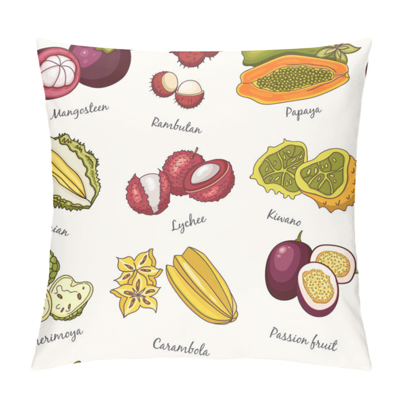 Personality  Exotic Fruits Seamless Pattern. Pillow Covers