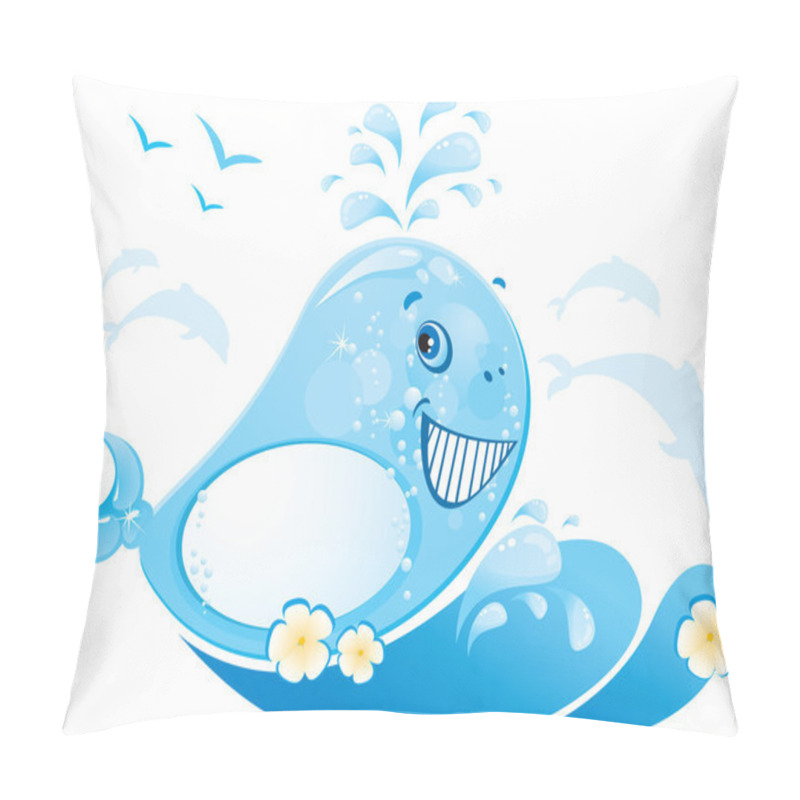 Personality  Funny Whale Is Made Of Water Drop Pillow Covers