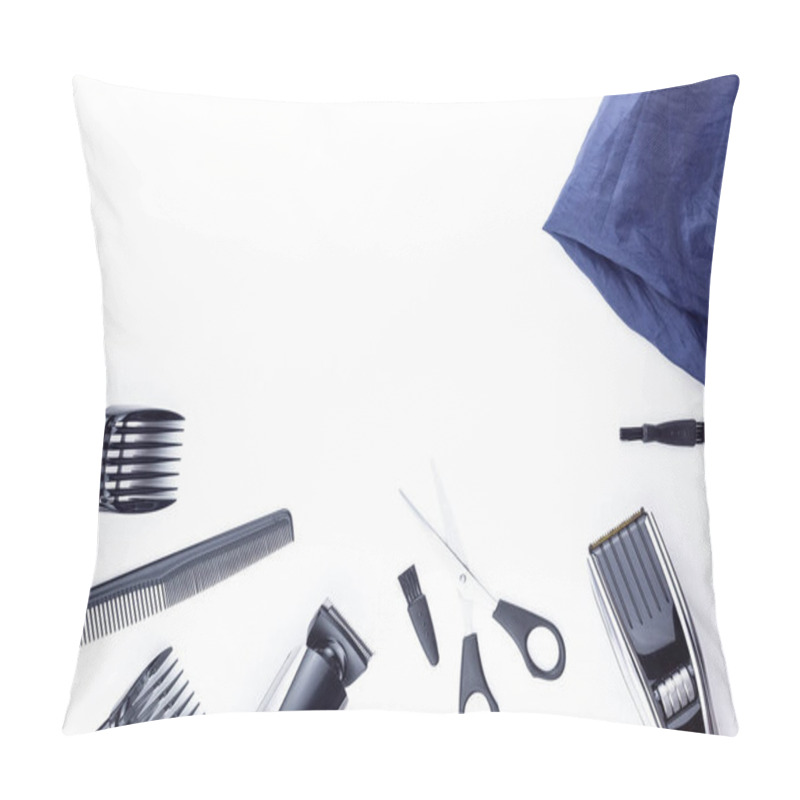 Personality  Scissors And Combs On White Pillow Covers