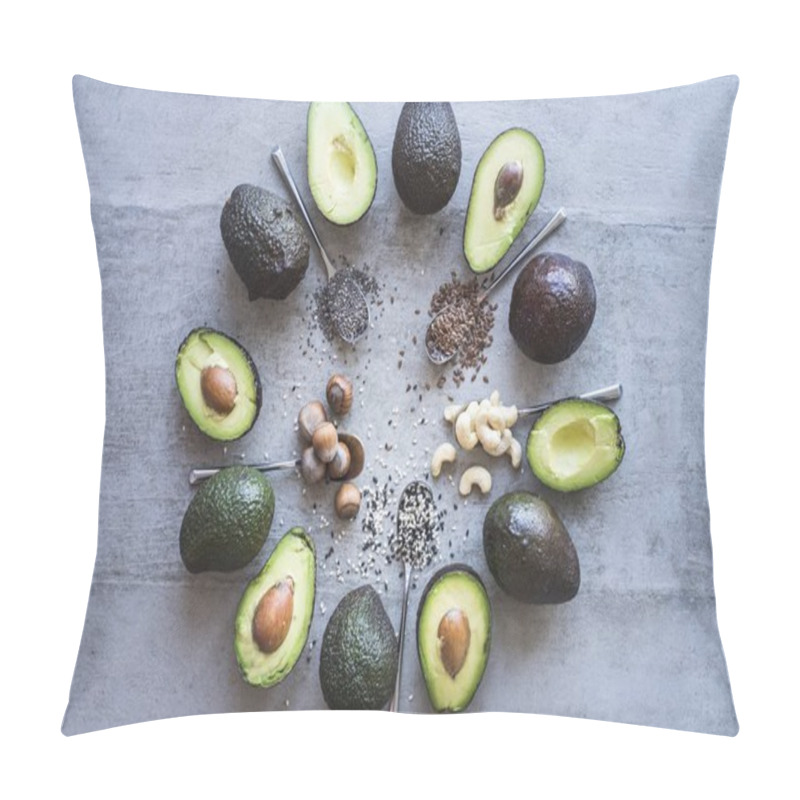 Personality  Avocado Halves With Spices And Nuts Pillow Covers