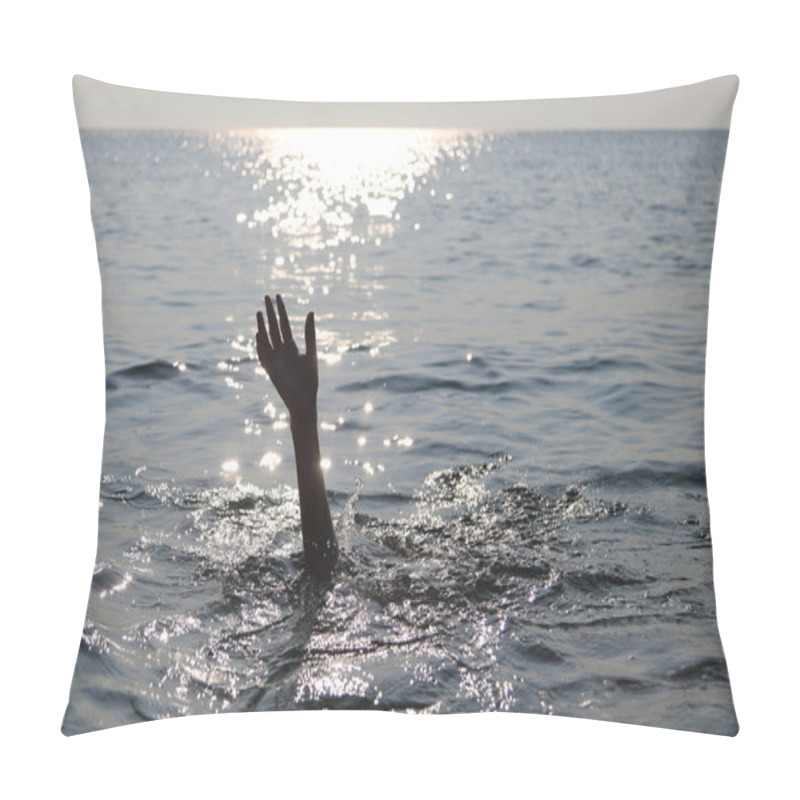 Personality  Hand Of A Drowned Person On The Sea Pillow Covers