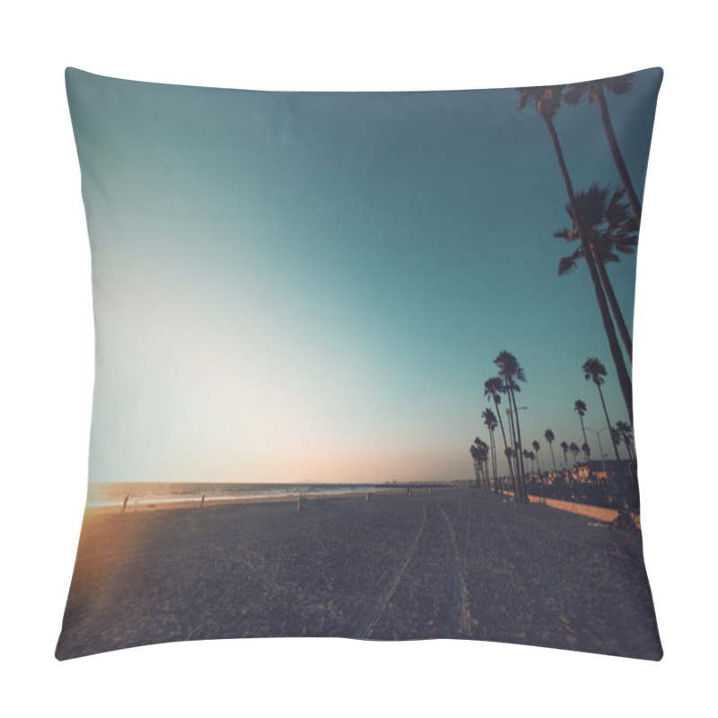 Personality  Newport Beach Shore Under A Clear Sky At Sunset. California, USA Pillow Covers