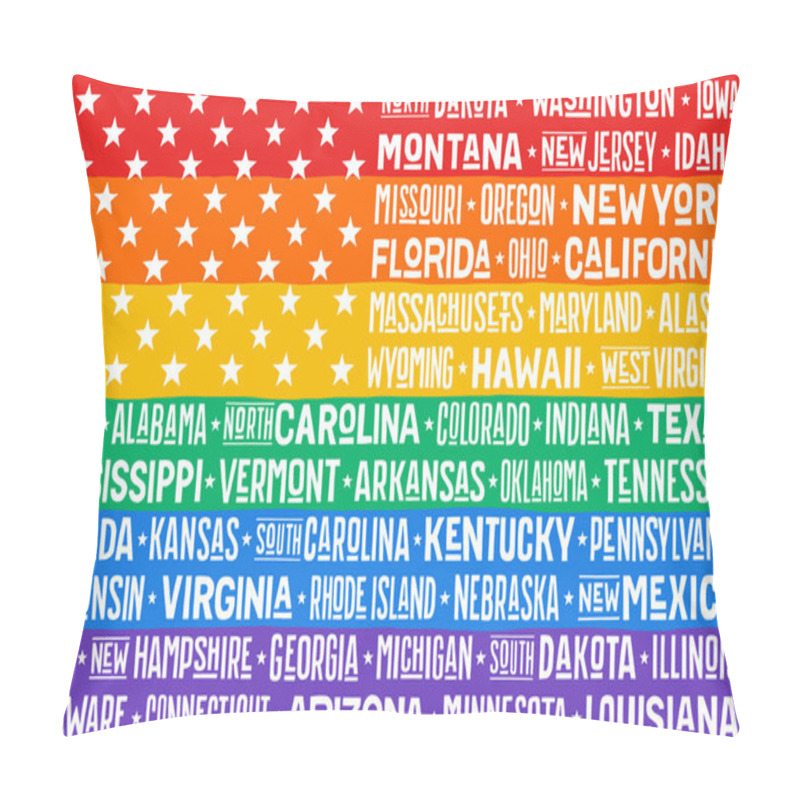 Personality  Poster Of Rainbow USA Flag Pillow Covers