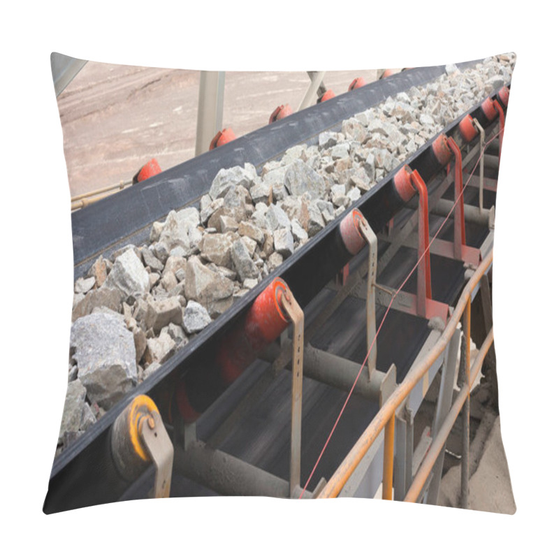 Personality  Raw Material On Conveyor Belt Before Being Crushed At Copper Mine In Northern Chile Pillow Covers