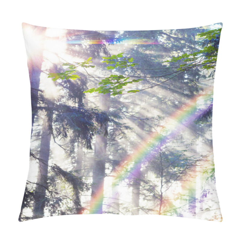 Personality  Golden Rays Of Spruce Forest Pillow Covers