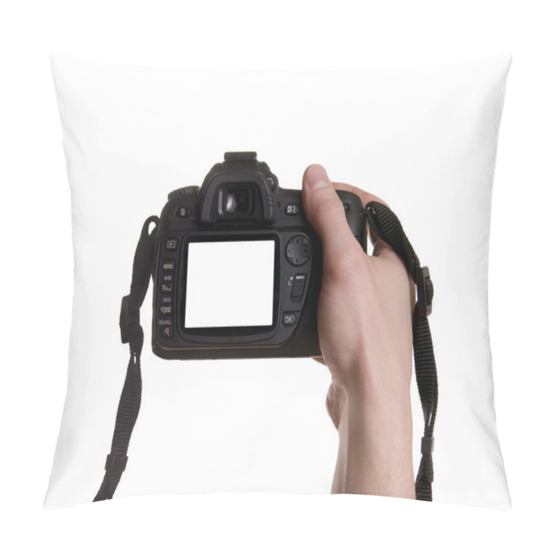 Personality  Photo Camera In Hand Pillow Covers