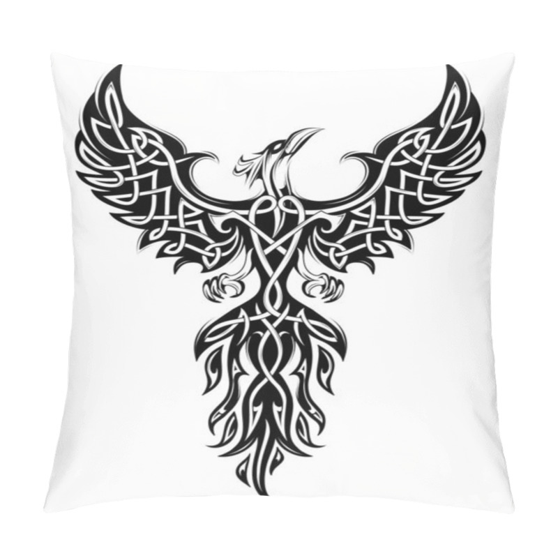 Personality  Elegant Phoenix Drawing With Celtic Style Elements Pillow Covers