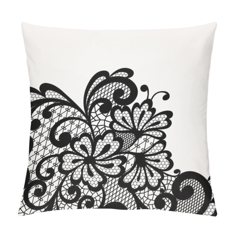 Personality  Black Vector Lace Corner Pillow Covers