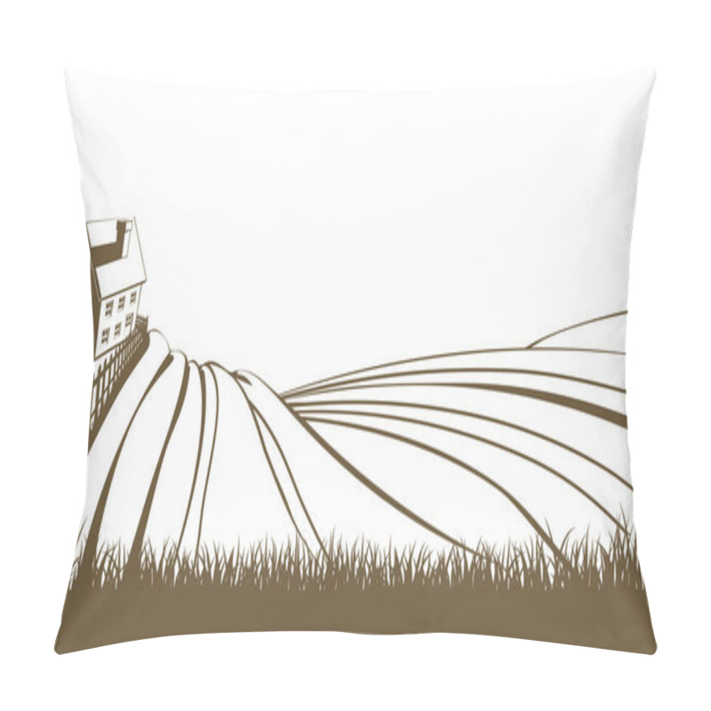 Personality  Farm And Rolling Hills Pillow Covers