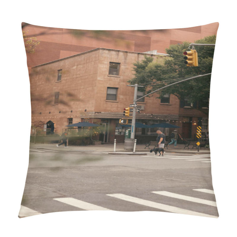 Personality  NEW YORK, USA - OCTOBER 11, 2022: People Walking On Urban Street At Daytime In Manhattan  Pillow Covers