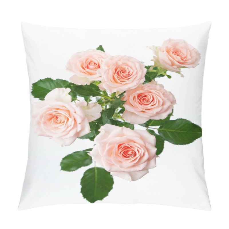 Personality  Bunch Of Rose Flowers On White Background Pillow Covers