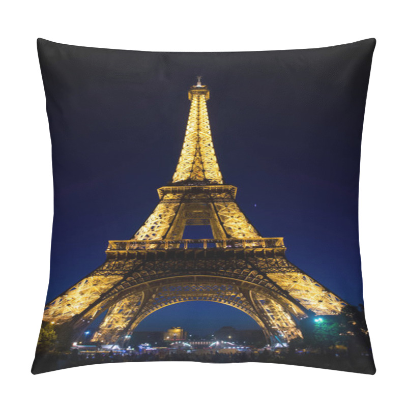 Personality  Paris, France - June 01, 2017: Eiffel Tower On Night Sky. Tower With Light Illumination. Architecture Structure And Design Concept. Summer Vacation In French Capital Pillow Covers