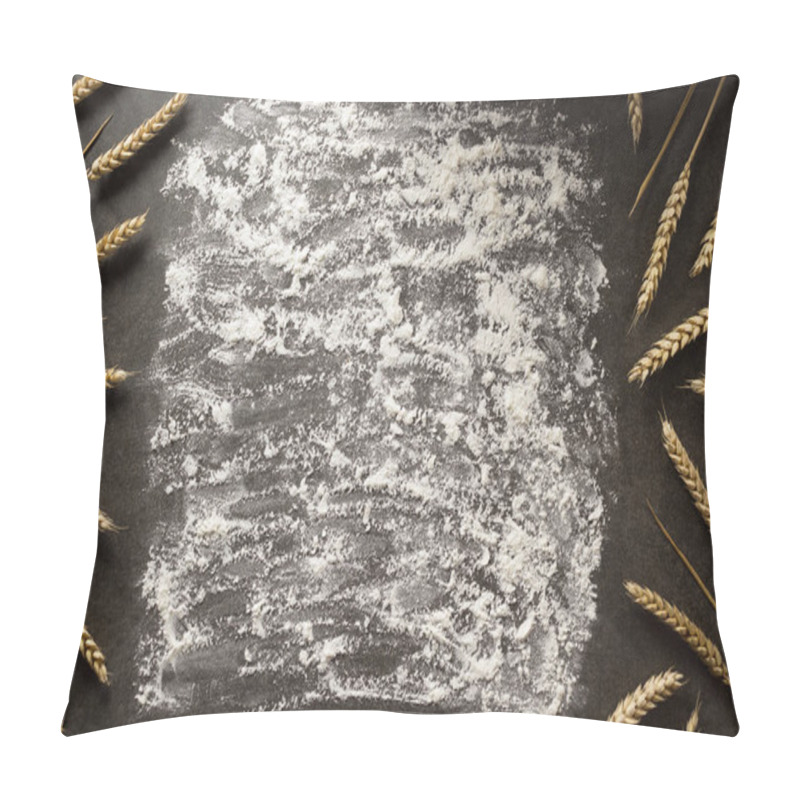 Personality  Ears Of Wheat On  Black Background  Pillow Covers