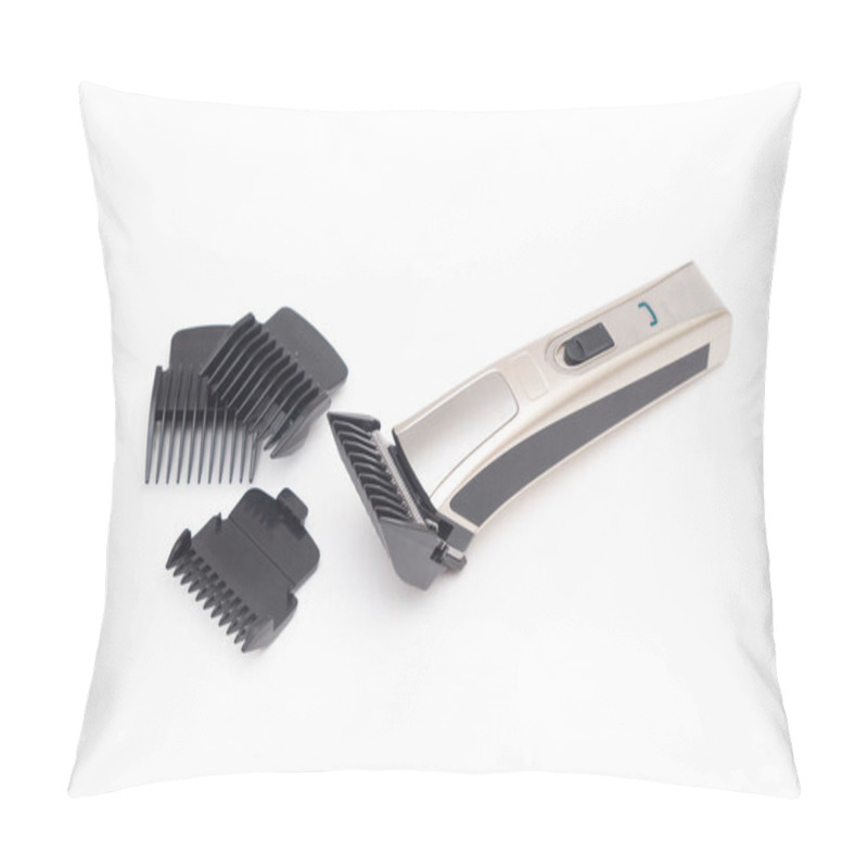 Personality  Brand New Hair Clippers After Use On ISolated White Background. Pillow Covers