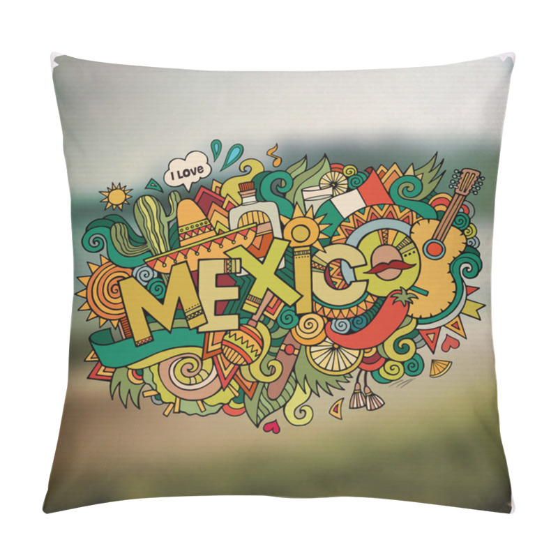 Personality  Mexico Hand Lettering And Doodles Elements Emblem Pillow Covers