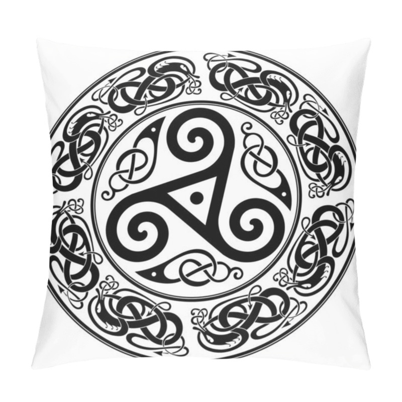 Personality  Round Celtic Design, Triskele And Celtic Pattern Pillow Covers