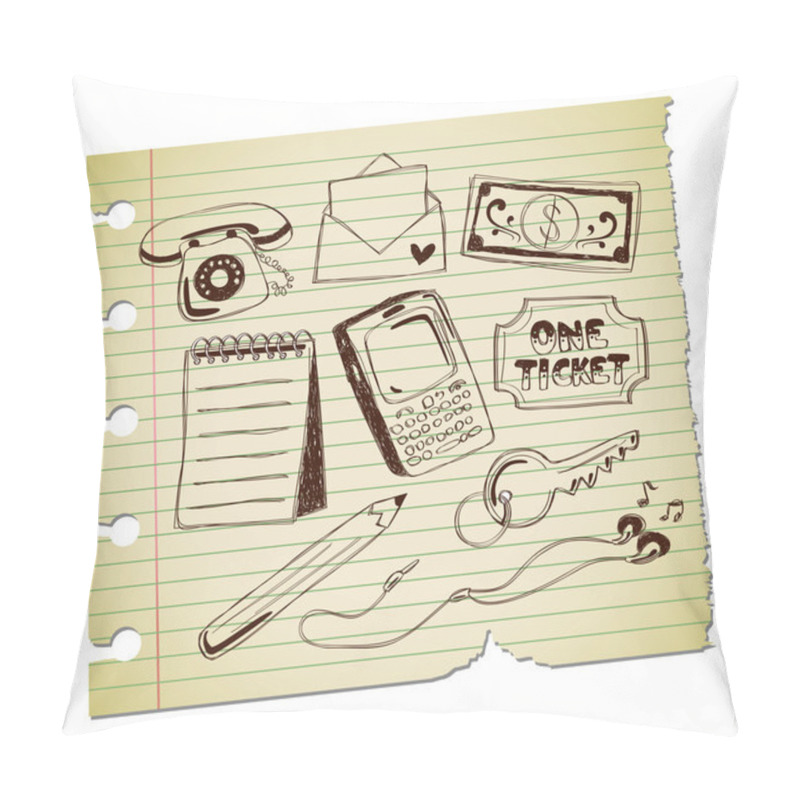 Personality  Set Of Daily Stuff Doodle Pillow Covers