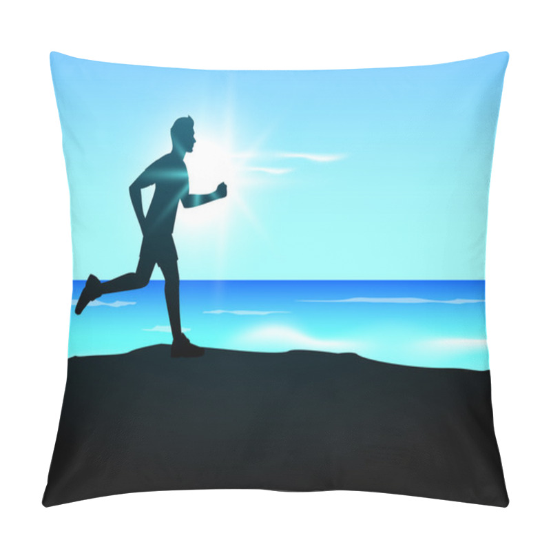 Personality  Mman Athlete Running. EPS 10. Pillow Covers