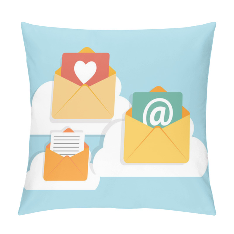 Personality  Flat Design Concept Email  Icon Vector Illustration Pillow Covers