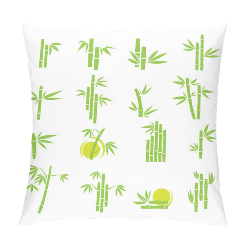 Personality  Bamboo Vector Symbol Icons Set Pillow Covers