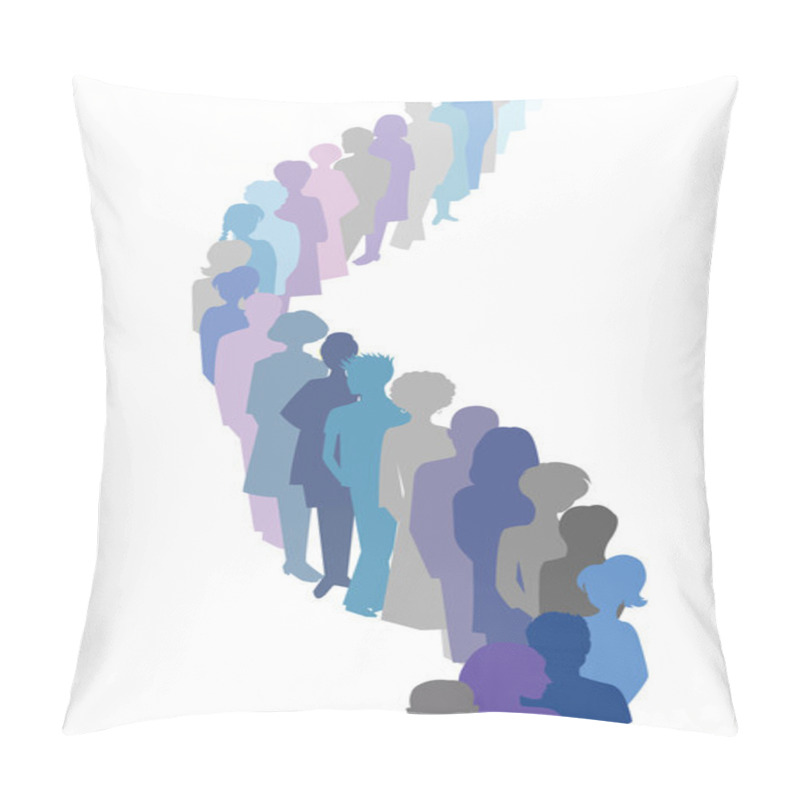 Personality  Queue Made Of Different Silhouettes Pillow Covers